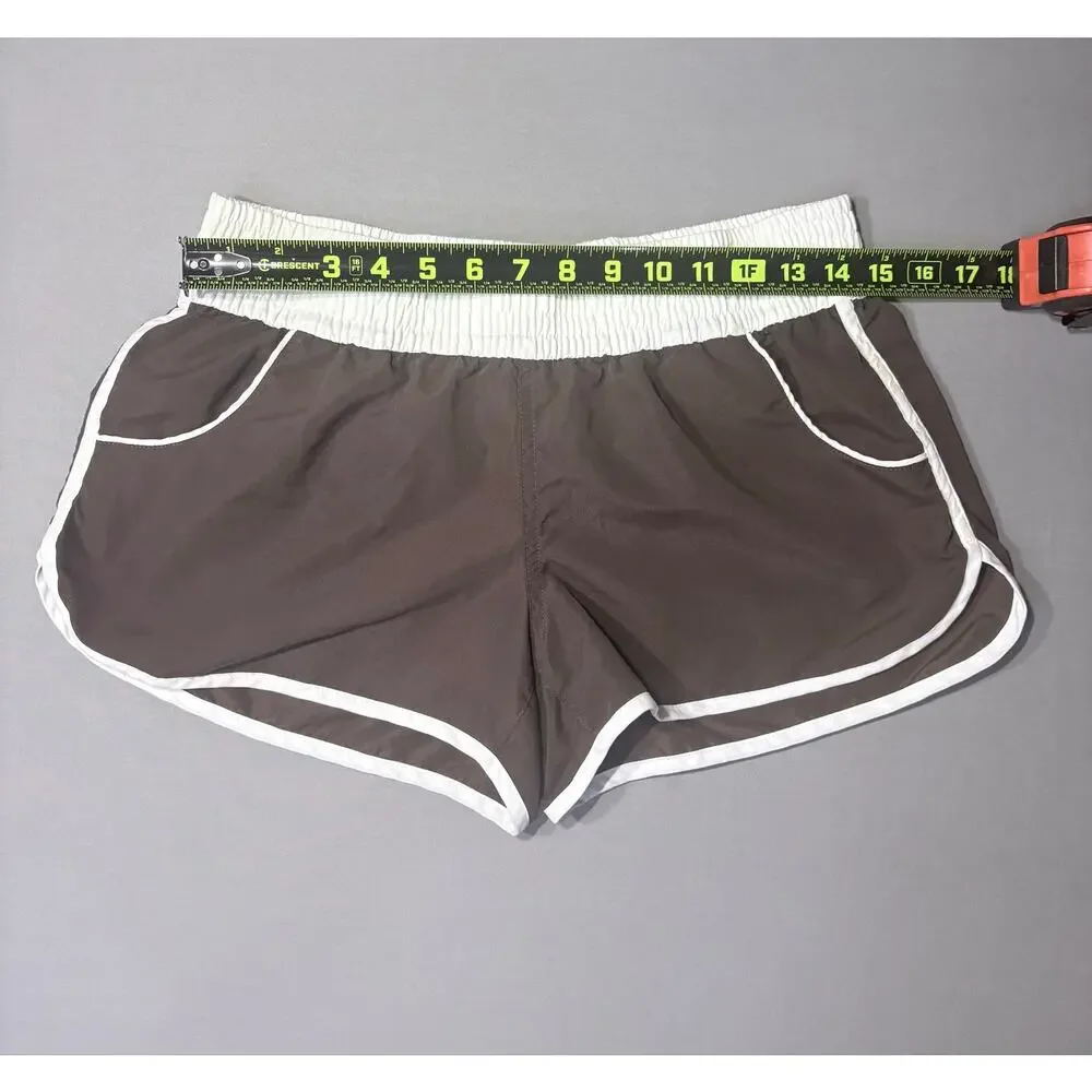 Y2K Hawaiian Beach Swim Surf Lightweight Stretch Waistband Pocket Shorts Women M